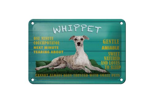 Blechschild Spruch 18x12cm Whippet Hund gentle amiable Dekoration