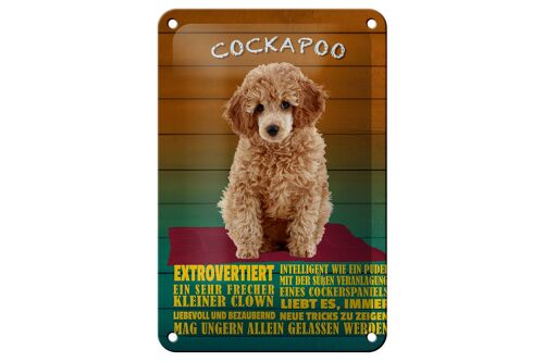 Blechschild Spruch 12x18cm Cockapoo Hund kleiner Clown Dekoration