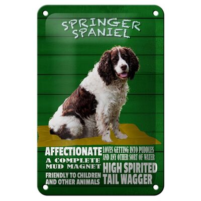 Letrero de chapa que dice 12x18cm Decoración amigable para perros Springer Spaniel