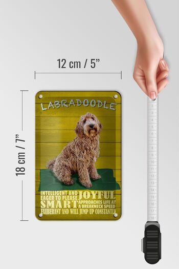Panneau en étain indiquant que le chien Labradoodle veut sauter, 12x18cm, décoration 5