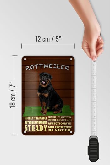 Panneau en étain disant chien Rottweiler 12x18cm, décoration hautement entraînable 5
