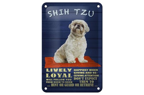 Blechschild Spruch 12x18cm Shih Tzu Hund lively loyal Dekoration