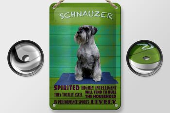 Panneau en étain disant chien Schnauzer 12x18cm, décoration très intelligente 2