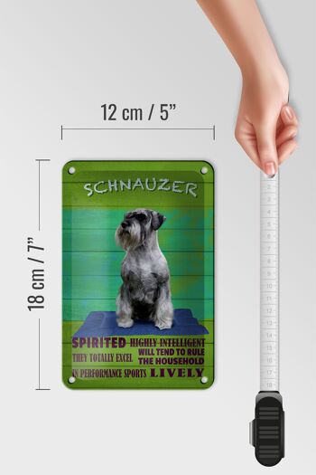 Panneau en étain disant chien Schnauzer 12x18cm, décoration très intelligente 5