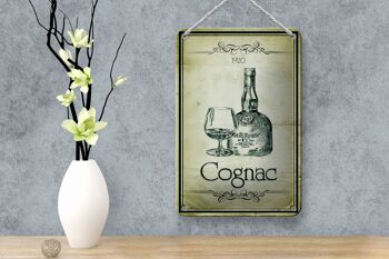 Signe en étain alcool 12x18cm, décoration rétro Cognac 1920 4