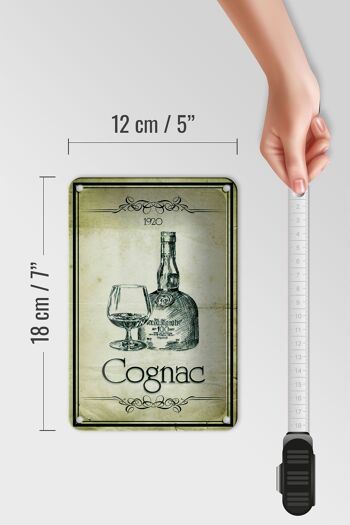 Signe en étain alcool 12x18cm, décoration rétro Cognac 1920 5