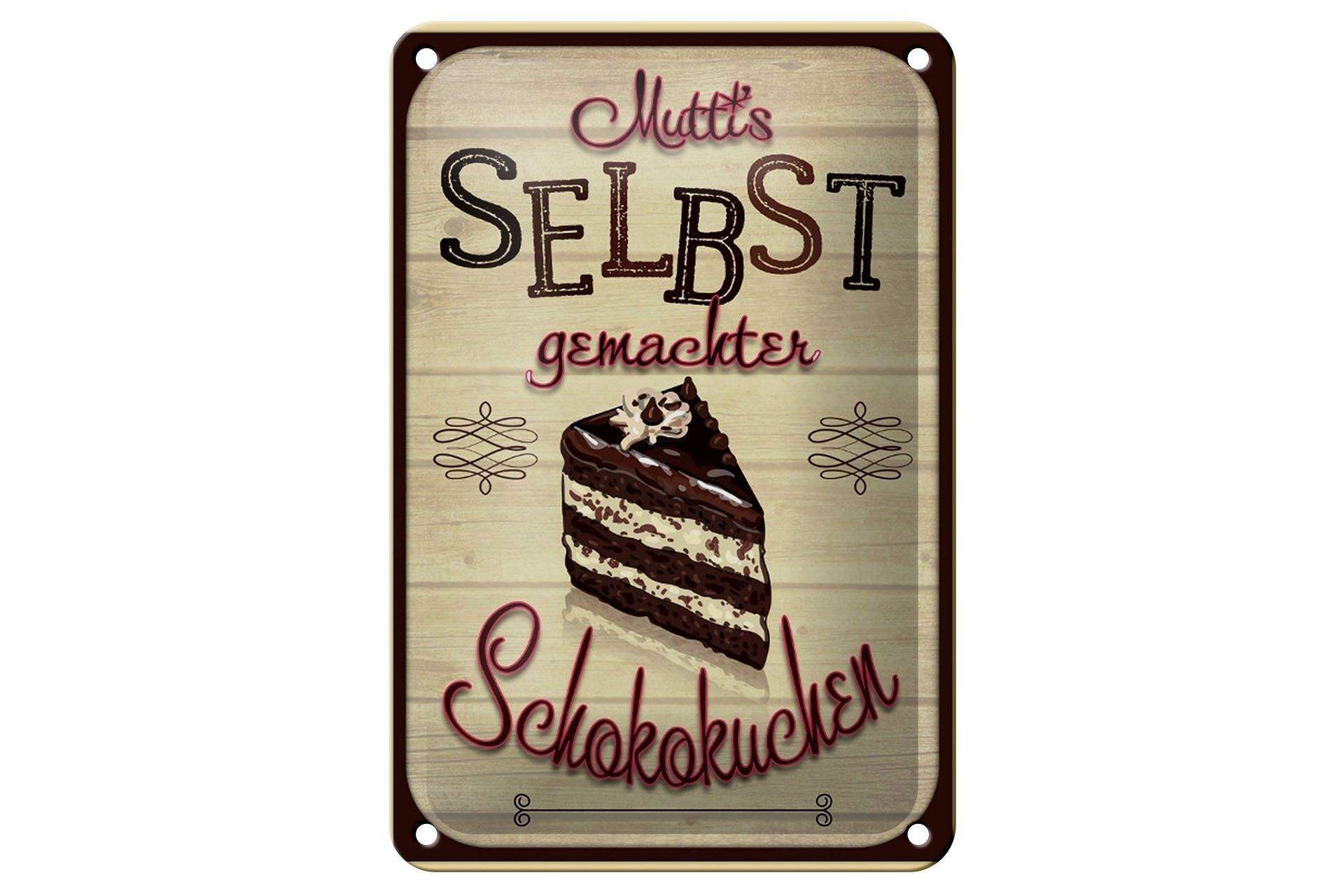 Tin sign saying 12x18cm Mom's homemade cake decoration