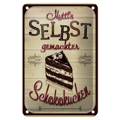 Blechschild Spruch 12x18cm Mutti`s selbst gemachter Kuchen Dekoration