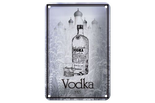 Blechschild Alkohol 12x18cm 1925 Vodka imported Dekoration