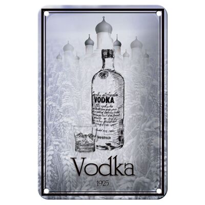 Cartel de chapa alcohol 12x18cm 1925 Vodka decoración importada