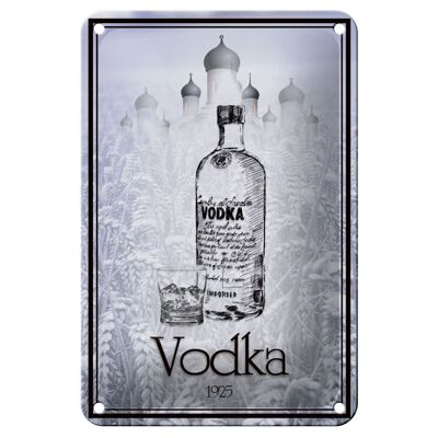 Blechschild Alkohol 12x18cm 1925 Vodka imported Dekoration