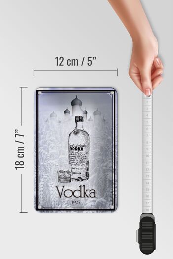 Plaque en étain alcool 12x18cm 1925 Vodka décoration importée 5