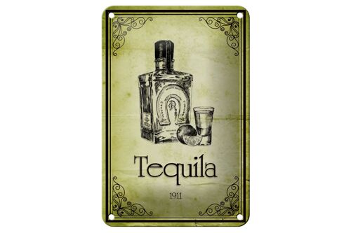 Blechschild Alkohol 12x18cm 1911 Tequila Wanddeko Dekoration