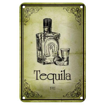 Blechschild Alkohol 12x18cm 1911 Tequila Wanddeko Dekoration
