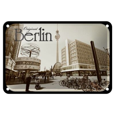 Blechschild Berlin 18x12cm Blick zum Fernsehturm Dekoration