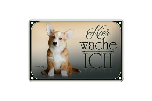 Blechschild Hund 18x12cm Chihuahua hier wache ich Dekoration