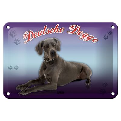 Tin sign dog 18x12cm Great Dane 1888 decoration