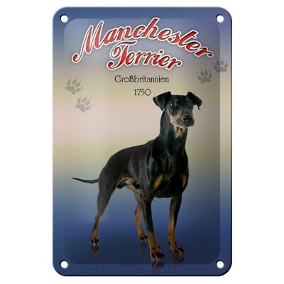 Tin sign dog 12x18cm Manchester Terrier Great Britain decoration