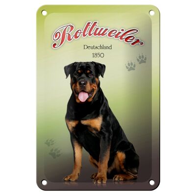 Targa in metallo cane 12x18 cm Rottweiler Germania 1850 decorazione