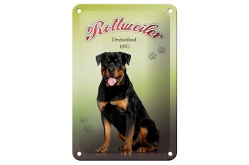 Plaque en tôle chien 12x18cm Rottweiler Allemagne 1850 décoration 1