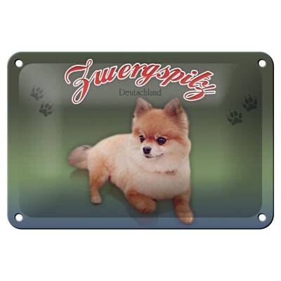 Cartel de chapa perro 18x12cm decoración Pomerania Alemania