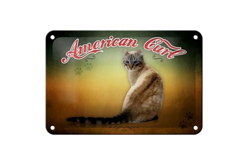 Blechschild Katze 18x12cm American Curl Wanddeko Dekoration