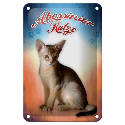 Tin sign cat 12x18cm Abyssinian cat wall decoration