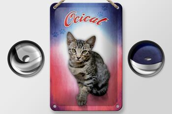 Plaque en tôle chat 18x12cm décoration murale Ocicat 2