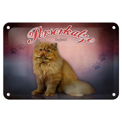 Blechschild Katze 18x12cm Perserkatze England Wanddeko Dekoration