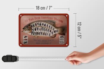 Signe en étain poisson 18x12cm, 39 poissons des eaux américaines, décoration 5