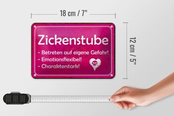 Plaque en tôle Zickenstube 18x12cm Entrez votre propre décoration de risque 5