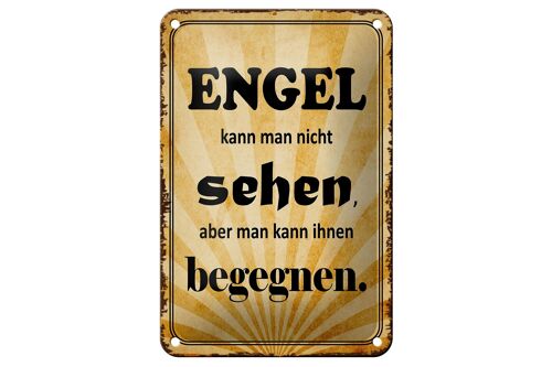 Blechschild Spruch 12x18cm Engel kann man nicht sehen Dekoration