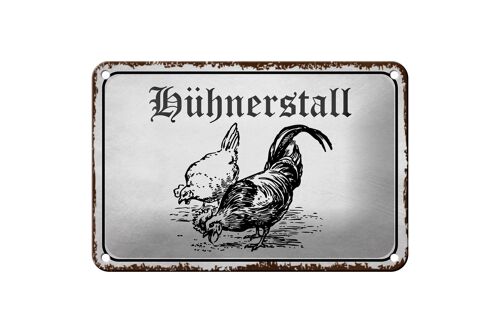 Blechschild Hinweis 18x12cm Hühnerstall Hühner Bauernhof Dekoration