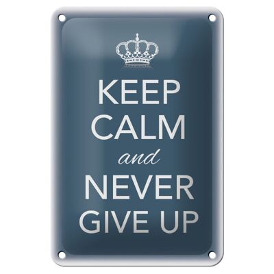 Blechschild Spruch 12x18cm Keep Calm and never give up Dekoration