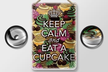 Panneau en étain disant 12x18cm Keep Calm and eat a Cupcake decoration 2