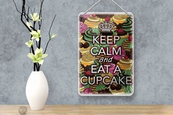 Panneau en étain disant 12x18cm Keep Calm and eat a Cupcake decoration 4
