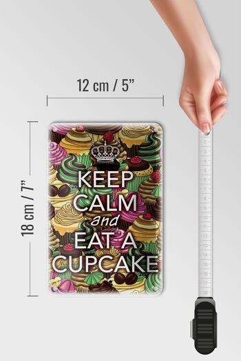 Panneau en étain disant 12x18cm Keep Calm and eat a Cupcake decoration 5
