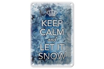Panneau en étain disant 12x18cm, décoration Keep Calm and let is snow 1