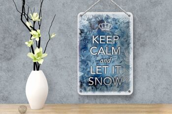 Panneau en étain disant 12x18cm, décoration Keep Calm and let is snow 4
