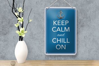 Panneau en étain disant 12x18cm Keep Calm and chill sur la décoration 4