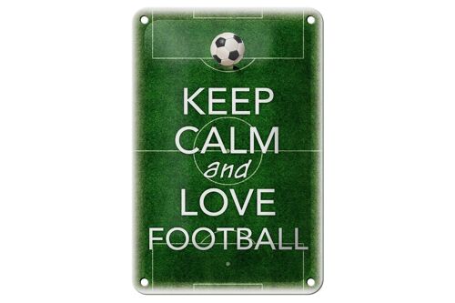 Blechschild Spruch 12x18cm Keep Calm and love Football Dekoration