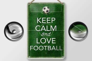 Panneau en étain disant 12x18cm, décoration Keep Calm and love Football 2