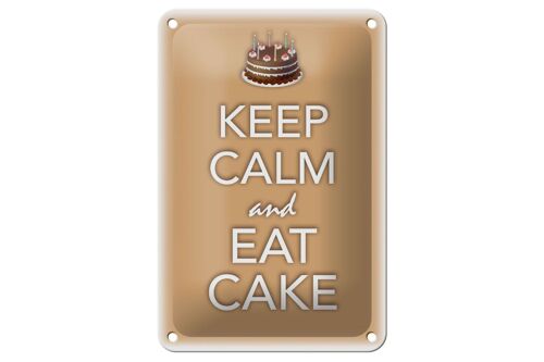 Blechschild Spruch 12x18cm Keep Calm and eat cake Dekoration