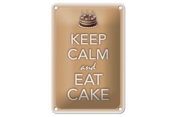 Panneau en étain disant 12x18cm, décoration de gâteau Keep Calm and eat 1