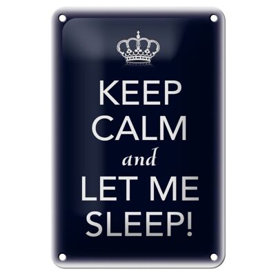 Blechschild Spruch 12x18cm Keep Calm and let me sleep Dekoration