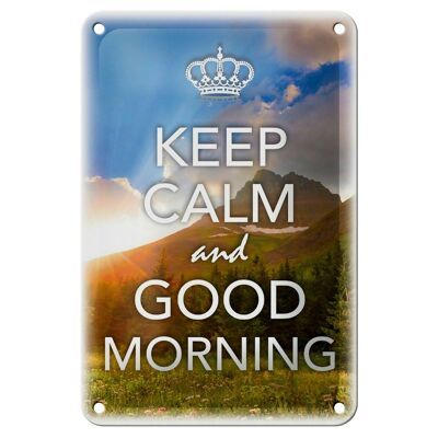 Blechschild Spruch 12x18cm Keep Calm and good Morning Dekoration