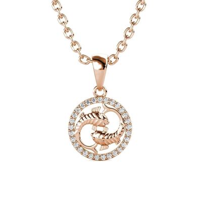 Pisces Zodiac Pendants - Rose Gold and Crystal I MYC-Paris.com