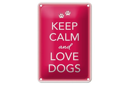 Blechschild Spruch 12x18cm Keep Calm and love dogs Hund Dekoration