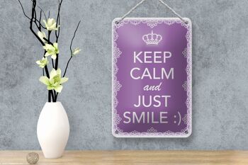 Panneau en étain disant 12x18cm Keep Calm and just smile :) Décoration 4