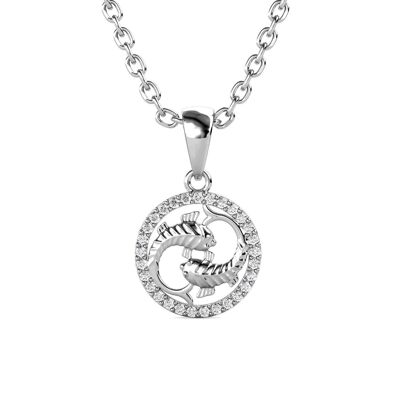 Pisces Zodiac Pendants - Silver and Crystal I MYC-Paris.com